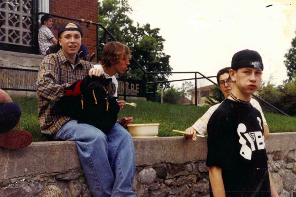 Bree outside the Trenton show, circa 1996. Left to right: Aaron, Mike, Lee and Trevor.