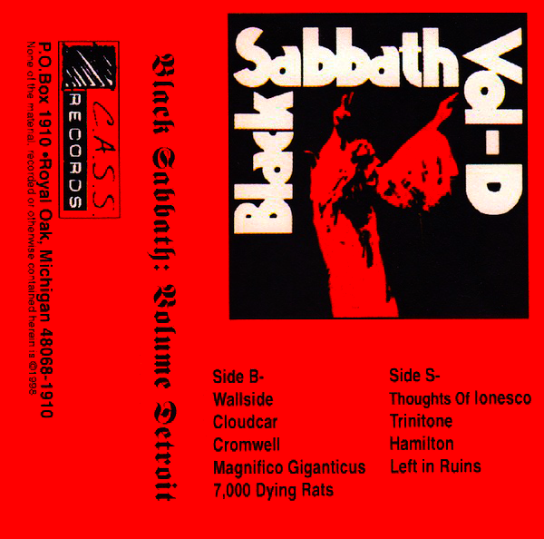 C.A.S.S. Records 006º - "Black Sabbath Volume Detroit" compilation, tape, 1998