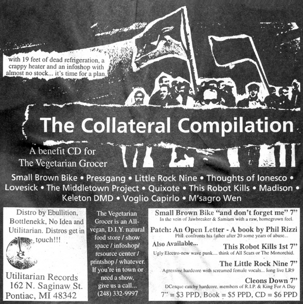 The Collateral Compilation ad in issue 22 of HeartattaCk zine, 1999. Courtesy of Dave Ensminger